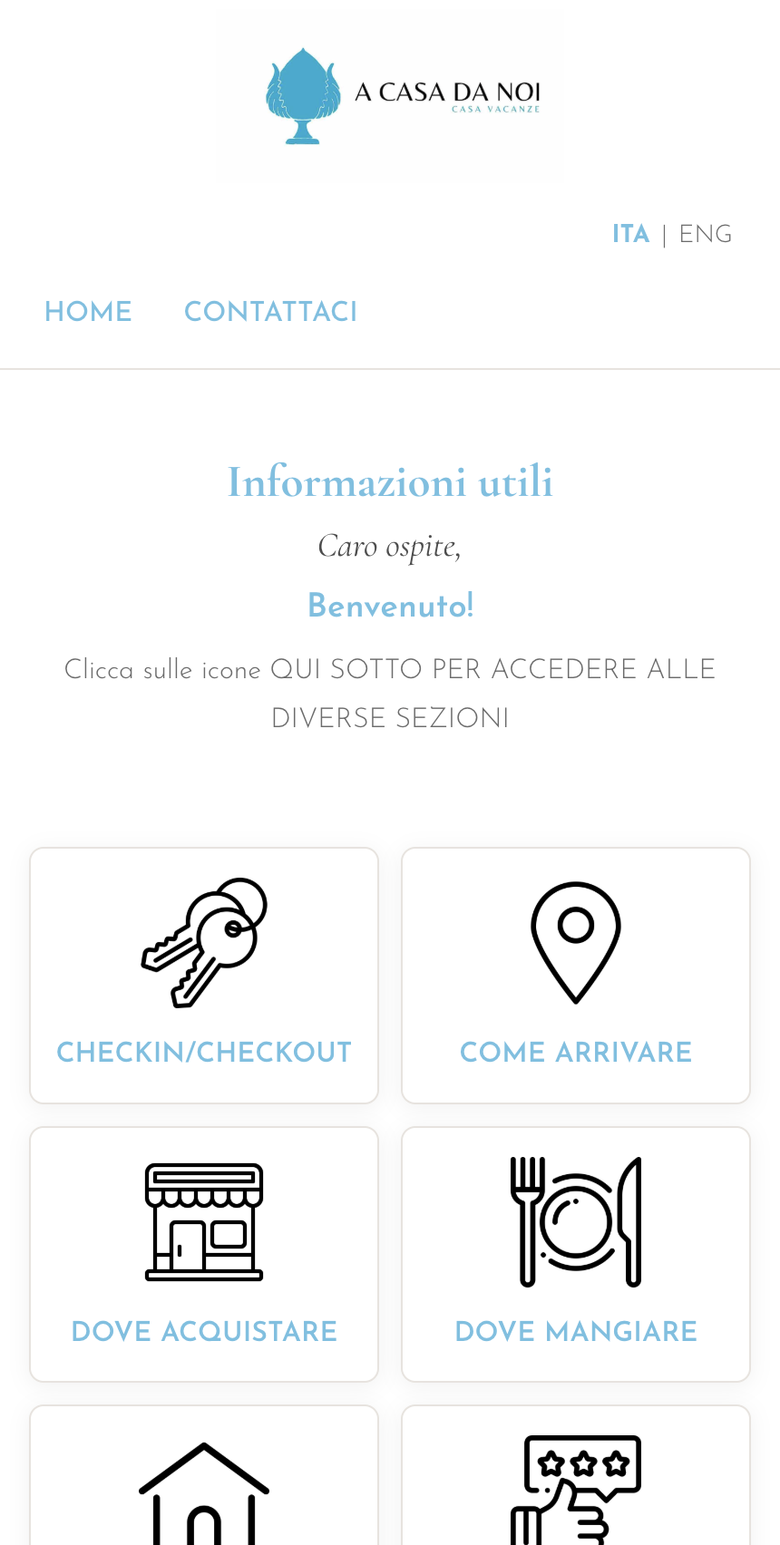 Schermata mobile della guida digitale ACASADANOI